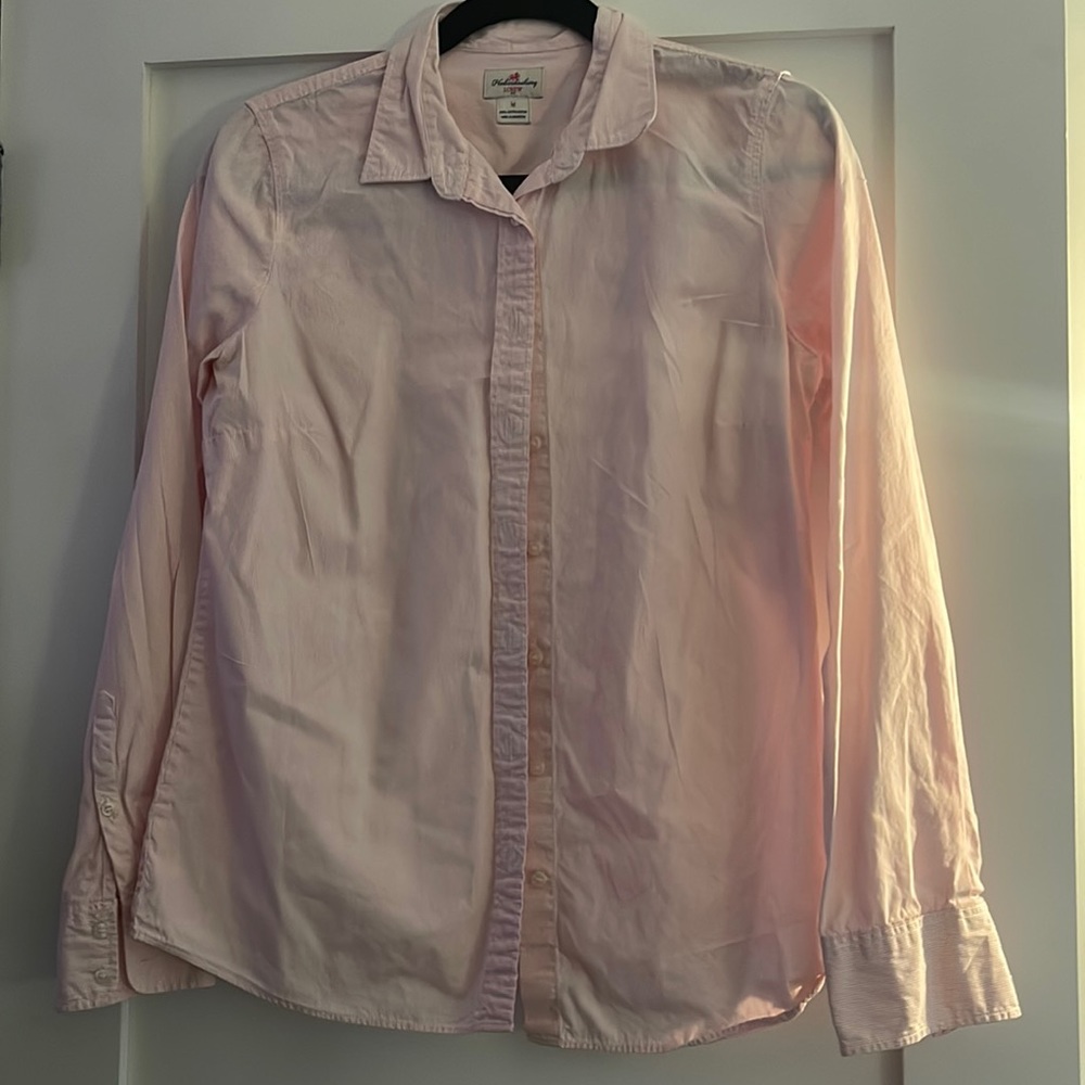 Jcrew Factory pink pin striped button down